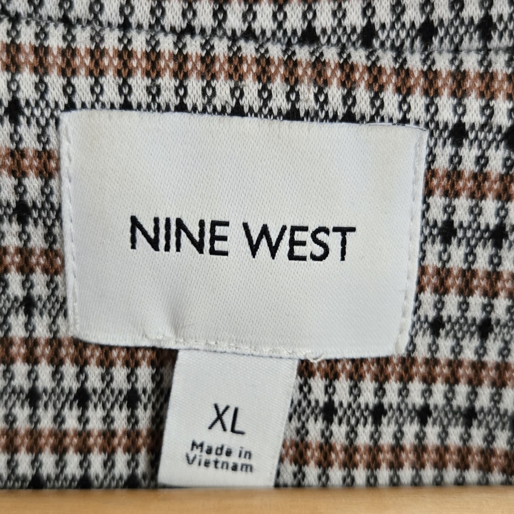 Nine West Women's Cream And Brown Houndstooth Polyester Blazer Size XL - Picture 5 of 8